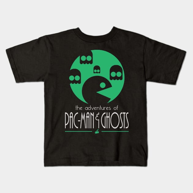 THE ADVENTURES OF PAC-MAN AND GHOSTS Kids T-Shirt by Lazarino